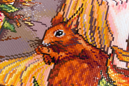 Diamond Painting Squirrel Witch 22" x 30" (55.8cm x 75.9cm) / Square with 63 Colors including 2 ABs and 1 Iridescent Diamond and 2 Fairy Dust Diamonds / 68,320