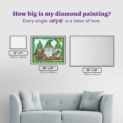 Diamond Painting St. Patrick's Day Gnomes 28" x 22" (71cm x 56cm) / Round with 55 Colors including 5 ABs / 49,949