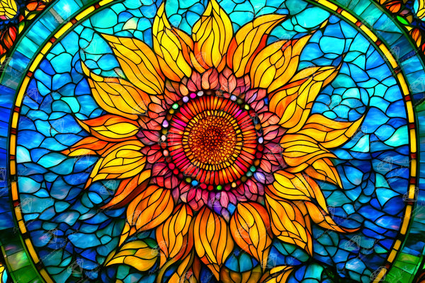 キャラメルさん★専用 ダイヤモンドアートクラブ　Stained Glass Fl stained-glass-sunflower-