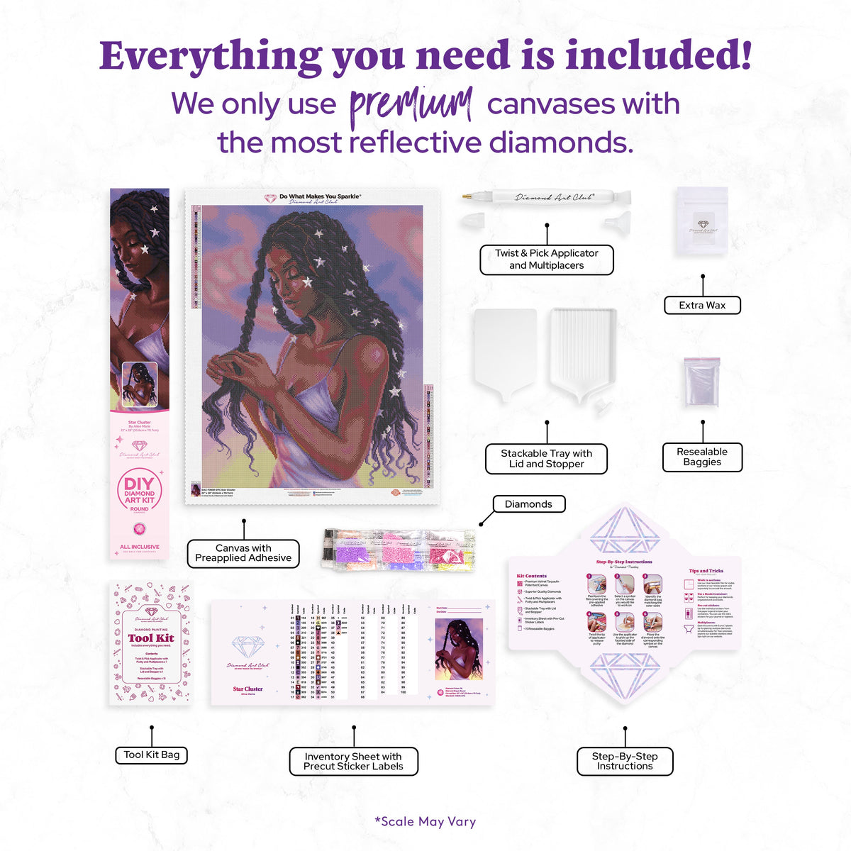 Diamond Painting Star Cluster 22" x 28" (55.6cm x 70.7cm) / Round with 38 Colors including 2 ABs and 3 Fairy Dust Diamonds / 51,914