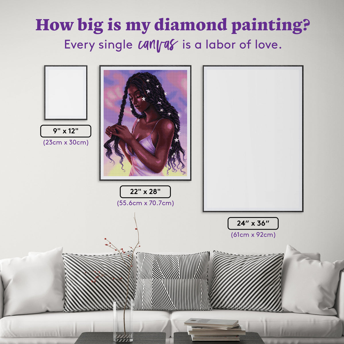 Diamond Painting Star Cluster 22" x 28" (55.6cm x 70.7cm) / Round with 38 Colors including 2 ABs and 3 Fairy Dust Diamonds / 51,914