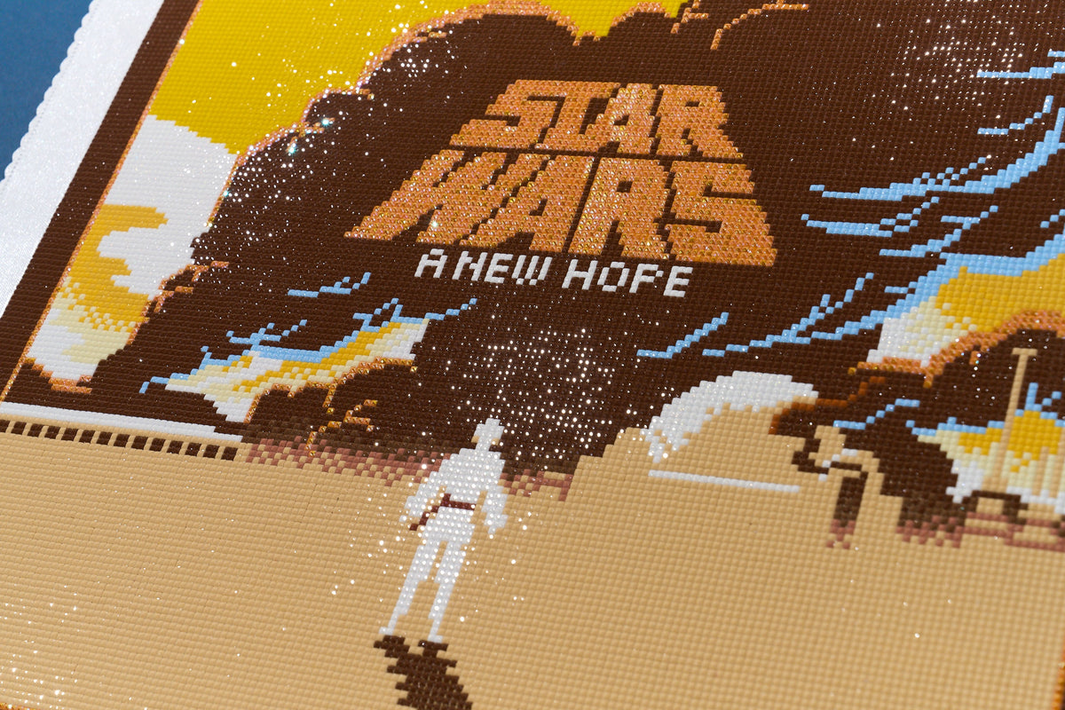 Diamond Painting Star Wars: A New Hope 17" x 51" (42.8cm x 129.5cm) / Square with 19 Colors including 1 AB and 2 Fairy Dust Diamonds / 89,440