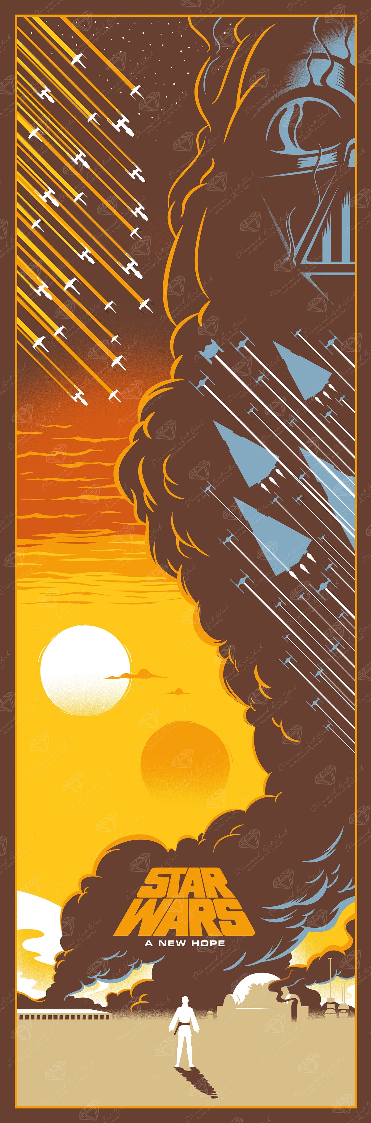 Diamond Painting Star Wars™: A New Hope 17" x 51" (42.8cm x 129.5cm) / Square with 19 Colors including 1 AB and 2 Fairy Dust Diamonds / 89,440