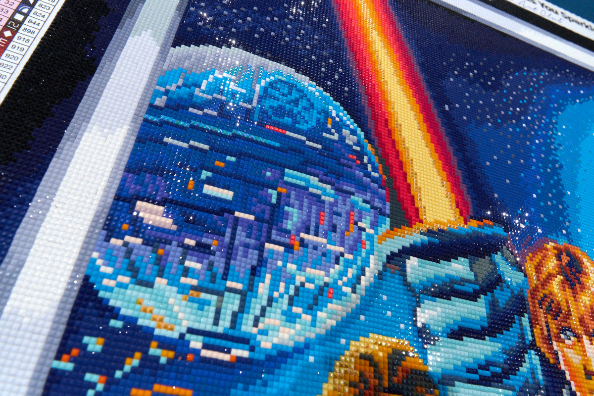 Diamond Painting Star Wars™ Movie Poster 27.6" x 41.3" (69.9cm x 104.8cm) / Square with 59 Colors including 2 ABs and 3 Fairy Dust Diamonds / 118,301