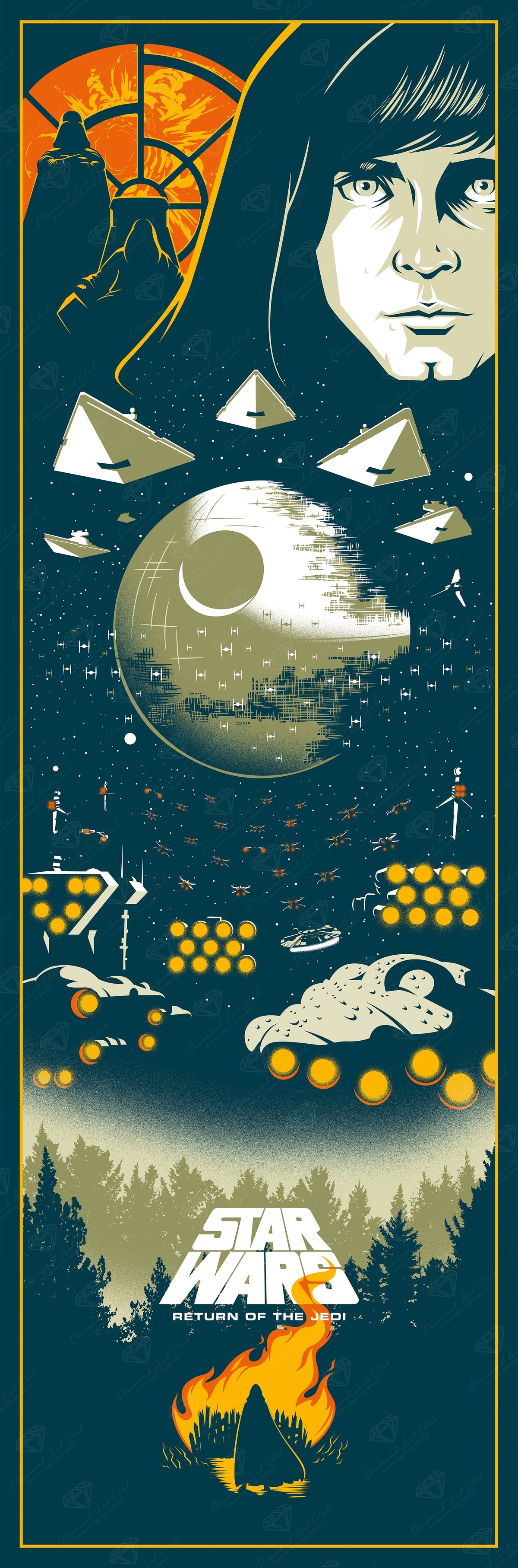 Diamond Painting Star Wars™: Return of the Jedi 17" x 51" (42.8cm x 129.5cm) / Square with 16 Colors including 1 AB and 2 Fairy Dust Diamonds / 89,440
