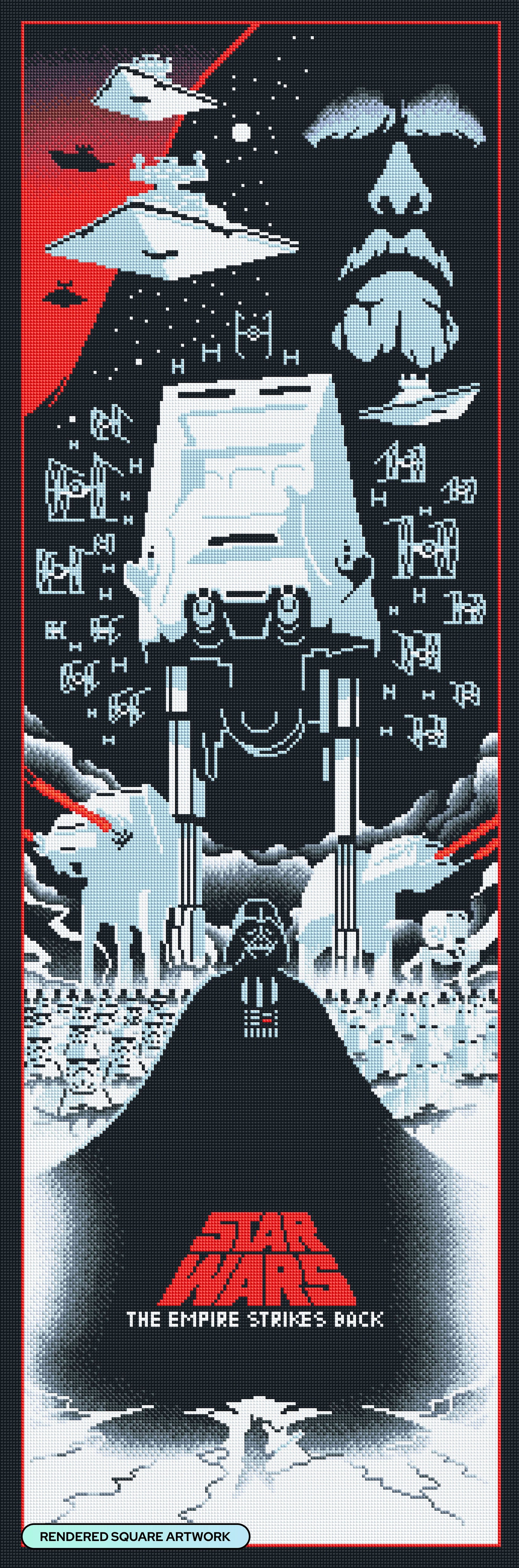 Diamond Painting Star Wars™: The Empire Strikes Back 17" x 51" (42.8cm x 129.5cm) / Square with 19 Colors including 1 AB and 2 Fairy Dust Diamonds / 89,440