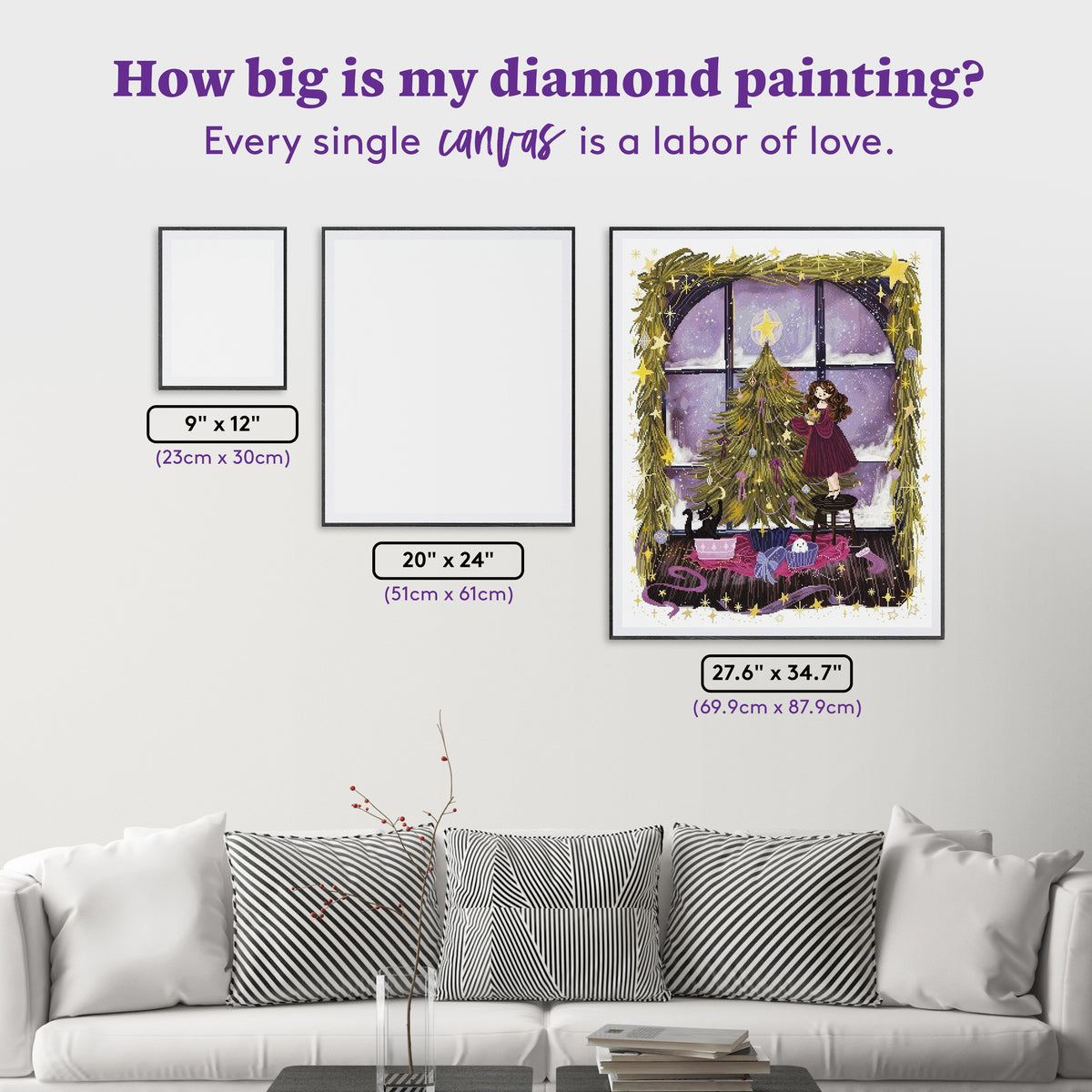 Diamond Painting Starlight Christmas 27.6" x 34.7" (69.9cm x 87.9cm) / Square with 64 Colors including 4 ABs and 1 Iridescent Diamond and 3 Fairy Dust Diamonds / 99,193