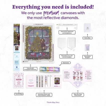 Diamond Painting Starlight Christmas 27.6" x 34.7" (69.9cm x 87.9cm) / Square with 64 Colors including 4 ABs and 1 Iridescent Diamond and 3 Fairy Dust Diamonds / 99,193