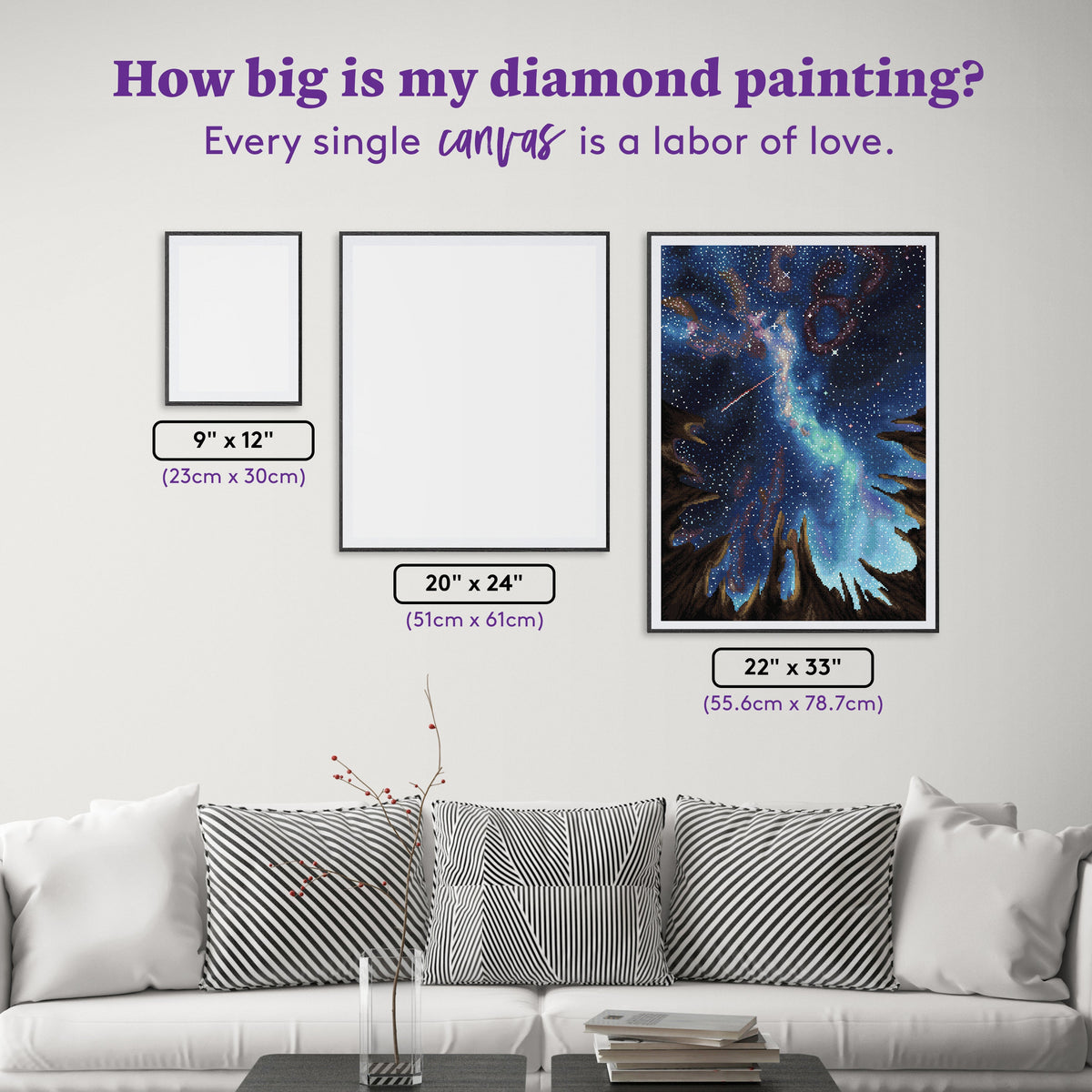 Diamond Painting Starry Night 22" x 31" (55.6cm x 78.7cm) / Round with 45 Colors Including 1 AB and 4 Fairy Dust Diamonds / 57,772