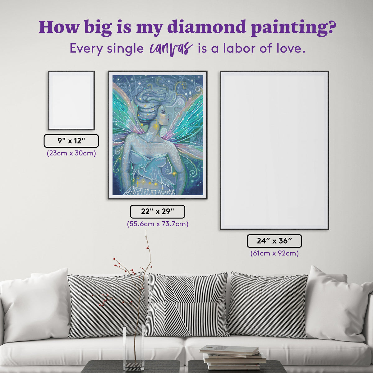 Diamond Painting Starry Night 22" x 29" (55.6cm x 73.7cm) / Round with 71 Colors including 2 ABs and 1 Iridescent Diamond and 5 Fairy Dust Diamonds / 54,136