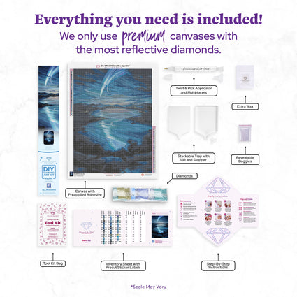 Diamond Painting Starry Sky 22" x 29" (55.8cm x 73.7cm) / Square with 50 Colors including 2 ABs and 3 Fairy Dust Diamonds / 66,304