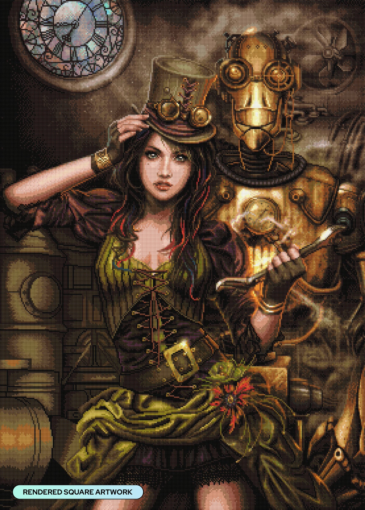Diamond Painting Steampunk Prowess 27.1" x 37.9" (68.9cm x 96.3cm) / Square With 65 Colors Including 2 ABs / 107,199