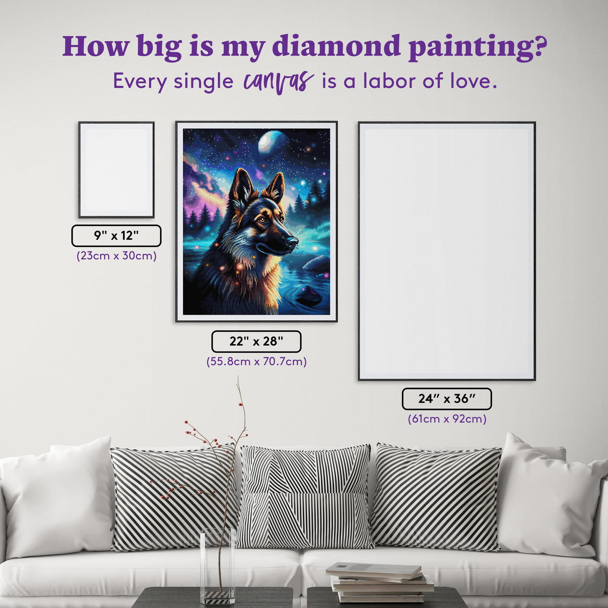 Diamond Painting Stellar Loyalty 22" x 28" (55.8cm x 70.7cm) / Square with 59 Colors including 3 ABs and 2 Fairy Dust Diamonds / 63,616
