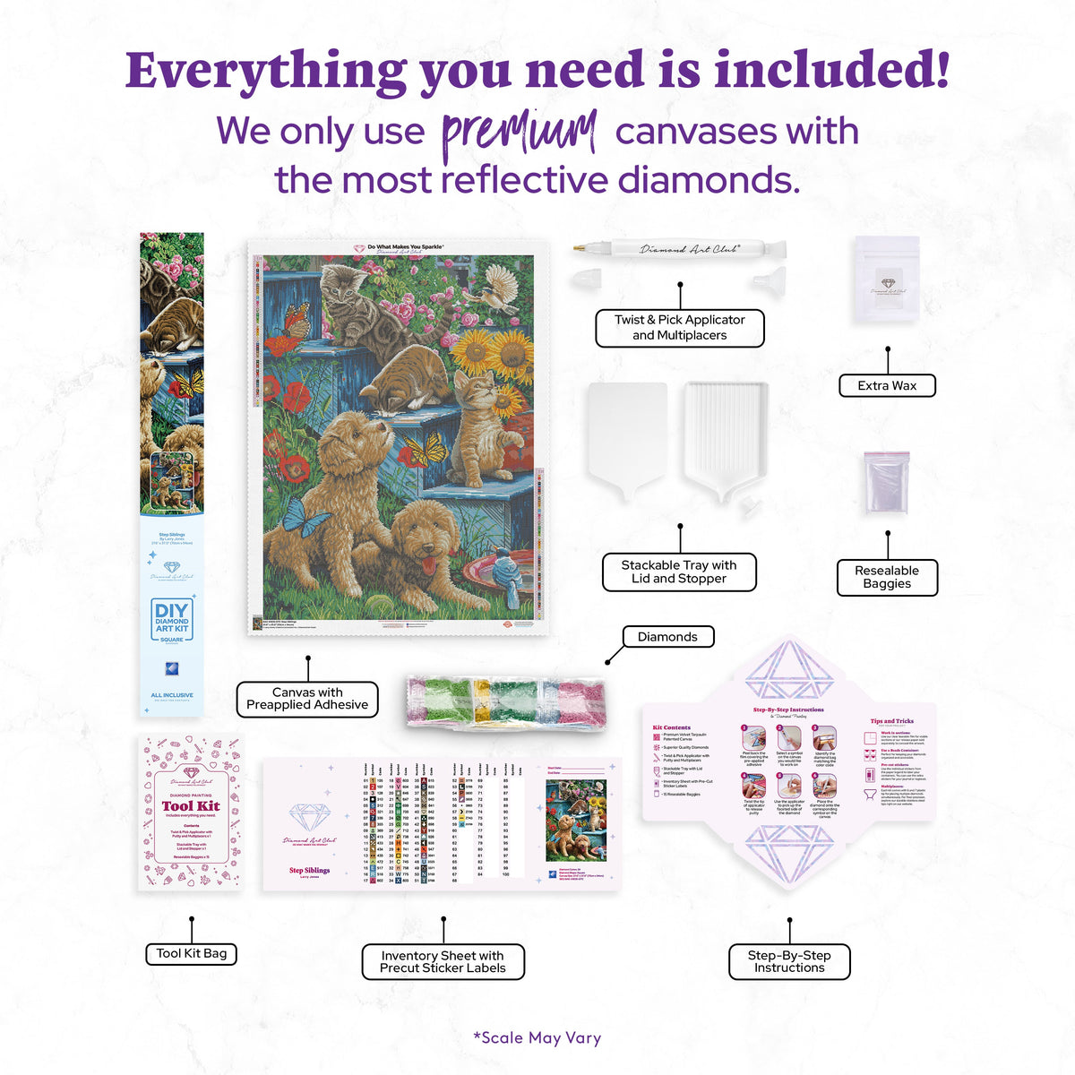 Diamond Painting Step Siblings 27.6" x 37" (70cm x 94cm) / Square with 59 Colors including 3 ABs and 3 Fairy Dust Diamonds / 105,937