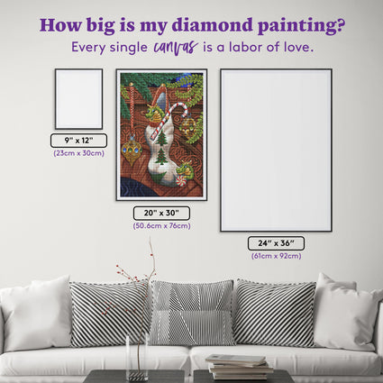 Diamond Painting Stocking Stuffers 20" x 30" (50.6cm x 76cm) / Round with 58 Colors including 2 ABs and 1 Special Diamond and 4 Fairy Dust Diamonds / 50,784