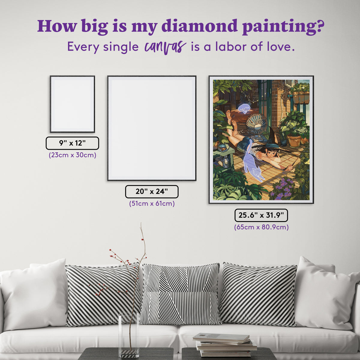 Diamond Painting Stretching 25.6" x 31.9" (65cm x 80.9cm) / Square With 98 Colors Including 3 ABs and 1 Special Diamond and 2 Fairy Dust Diamonds / 84,825
