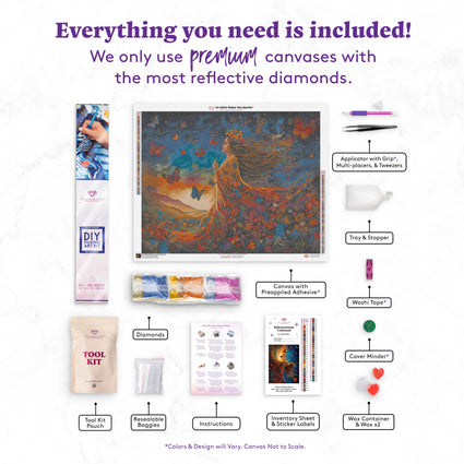 Diamond Painting Subconscious Unbound 34.6" x 27.6" (88cm x 70cm) / Square with 62 Colors including 3 ABs and 2 Fairy Dust Diamonds / 99,193