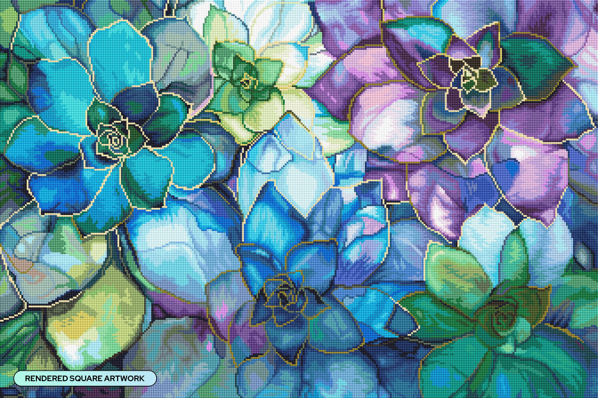 succulents diamond art advanced kit Succulents – Diamond Art Club