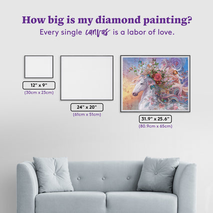 Diamond Painting Summer Bloom 31.9" x 25.6" (80.9cm x 65cm) / Square with 93 Colors including 1 AB and 5 Fairy Dust Diamonds / 84,825