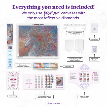 Diamond Painting Summer Bloom 31.9" x 25.6" (80.9cm x 65cm) / Square with 93 Colors including 1 AB and 5 Fairy Dust Diamonds / 84,825