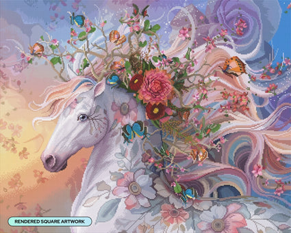 Diamond Painting Summer Bloom 31.9" x 25.6" (80.9cm x 65cm) / Square with 93 Colors including 1 AB and 5 Fairy Dust Diamonds / 84,825