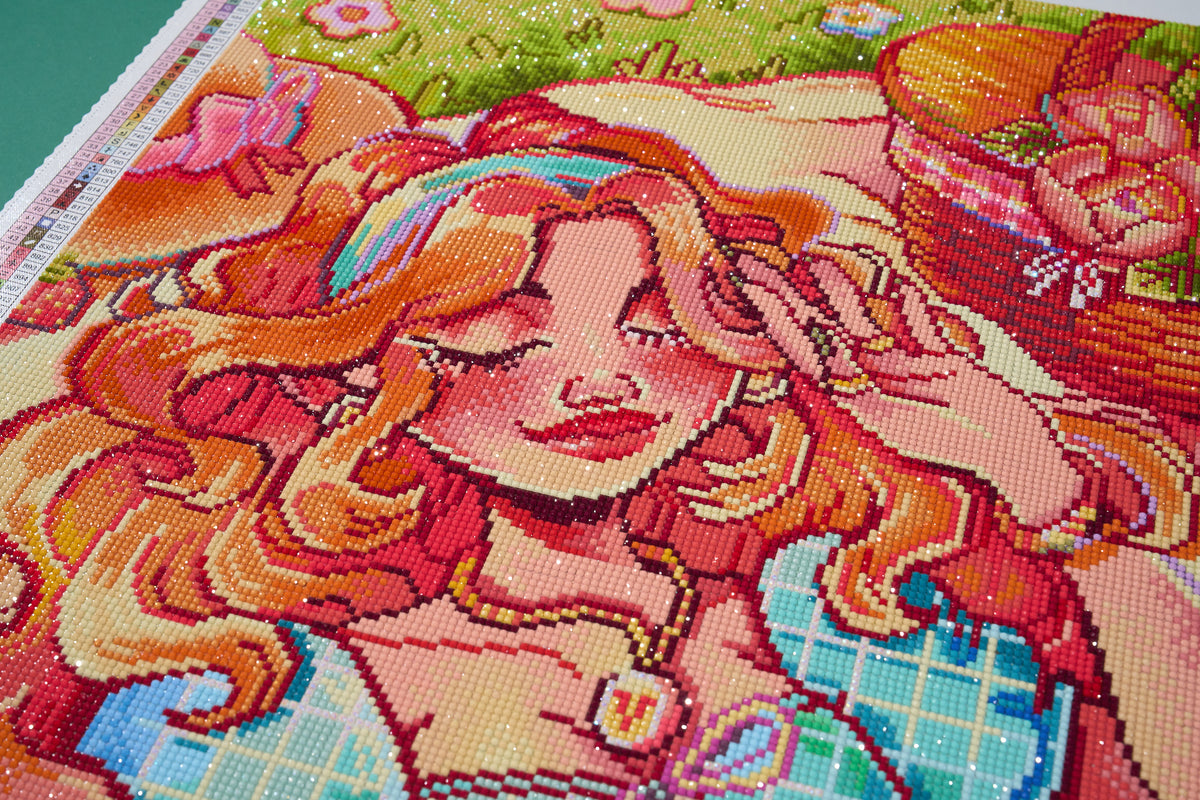 Diamond Painting Summer Picnic 22" x 31" (55.6cm x 78.7cm) / Round With 80 Colors Including 2 ABs and 5 Fairy Dust Diamonds / 57,772