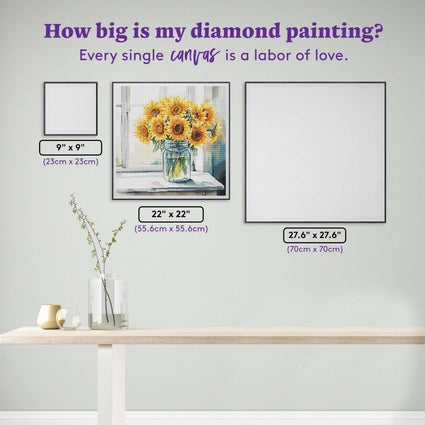 Diamond Painting Summer Shine 22" x 22" (55.6cm x 55.6cm) / Round with 48 Colors including 3 ABs and 4 Fairy Dust Diamonds / 40,804