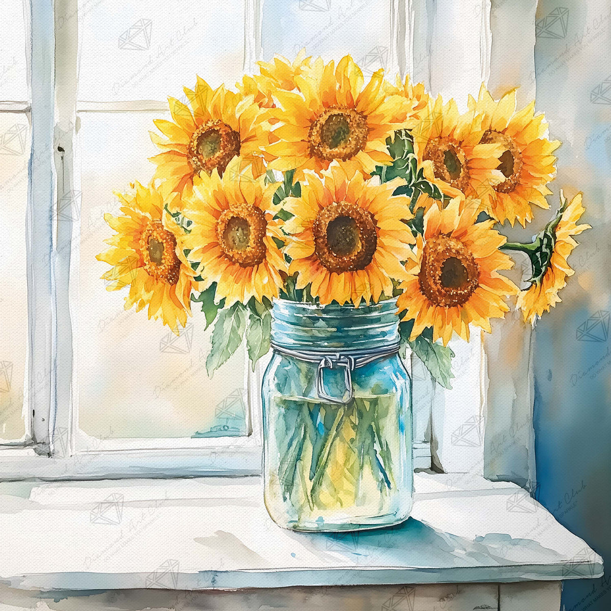 Diamond Painting Summer Shine 22" x 22" (55.6cm x 55.6cm) / Round with 48 Colors including 3 ABs and 4 Fairy Dust Diamonds / 40,804