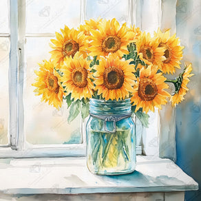 Diamond Painting Summer Shine 22" x 22" (55.6cm x 55.6cm) / Round with 48 Colors including 3 ABs and 4 Fairy Dust Diamonds / 40,804