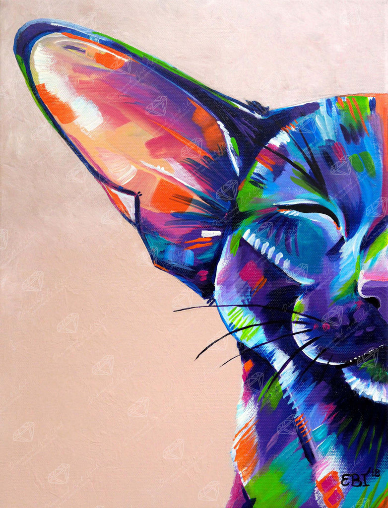 Sunbathing Kitty — 12.6″ x 16.5″ Round 32 Colors Including 1 AB 16 724