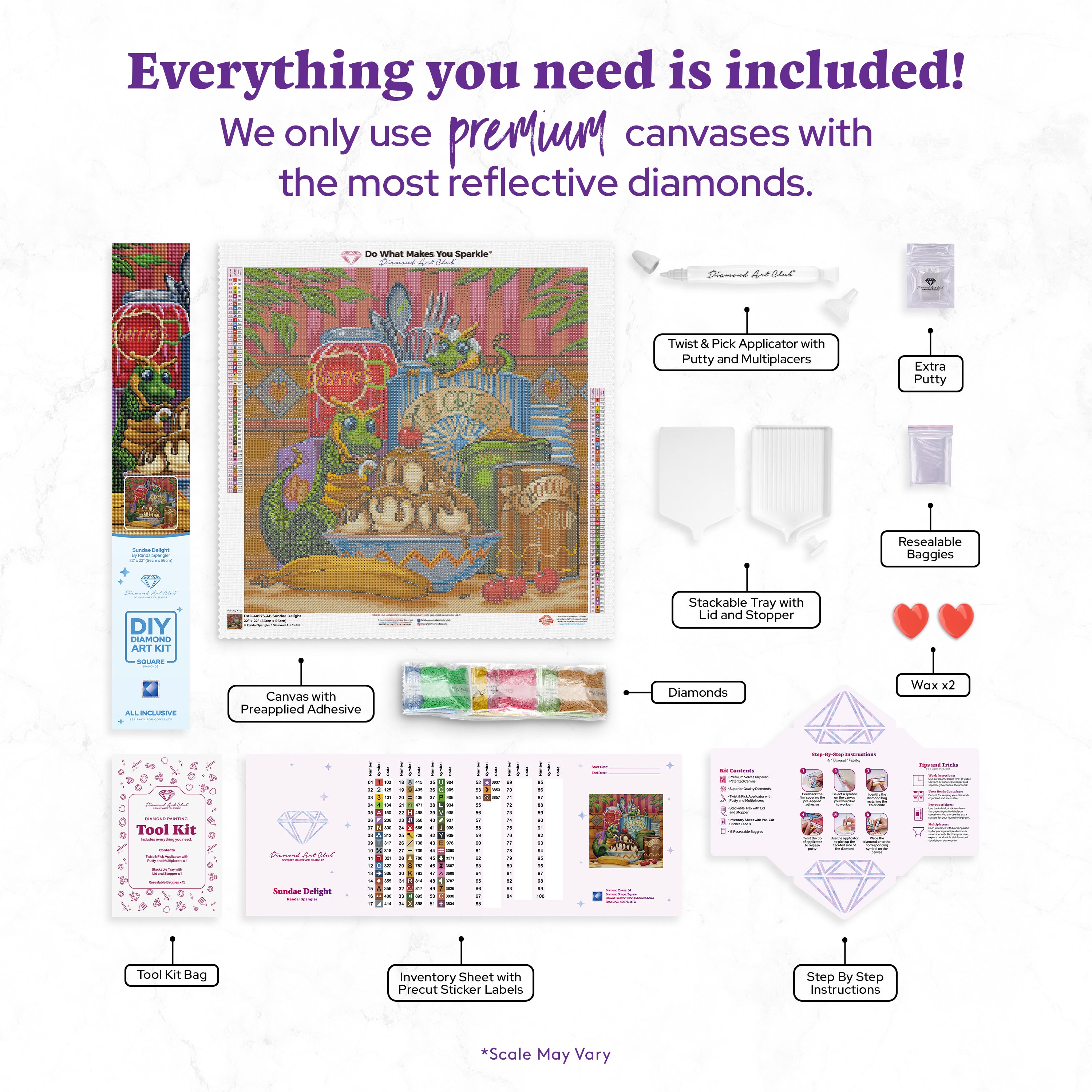 ダイヤモンドアートクラブ 『Sundae Delight』 Sundae Delight Diamond Painting Kit – Diamond Art Club