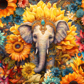 Diamond Painting Sunflower Bath 22" x 22" (55.8cm x 55.8cm) / Square with 81 Colors including 2 ABs and 4 Fairy Dust Diamonds / 50,176