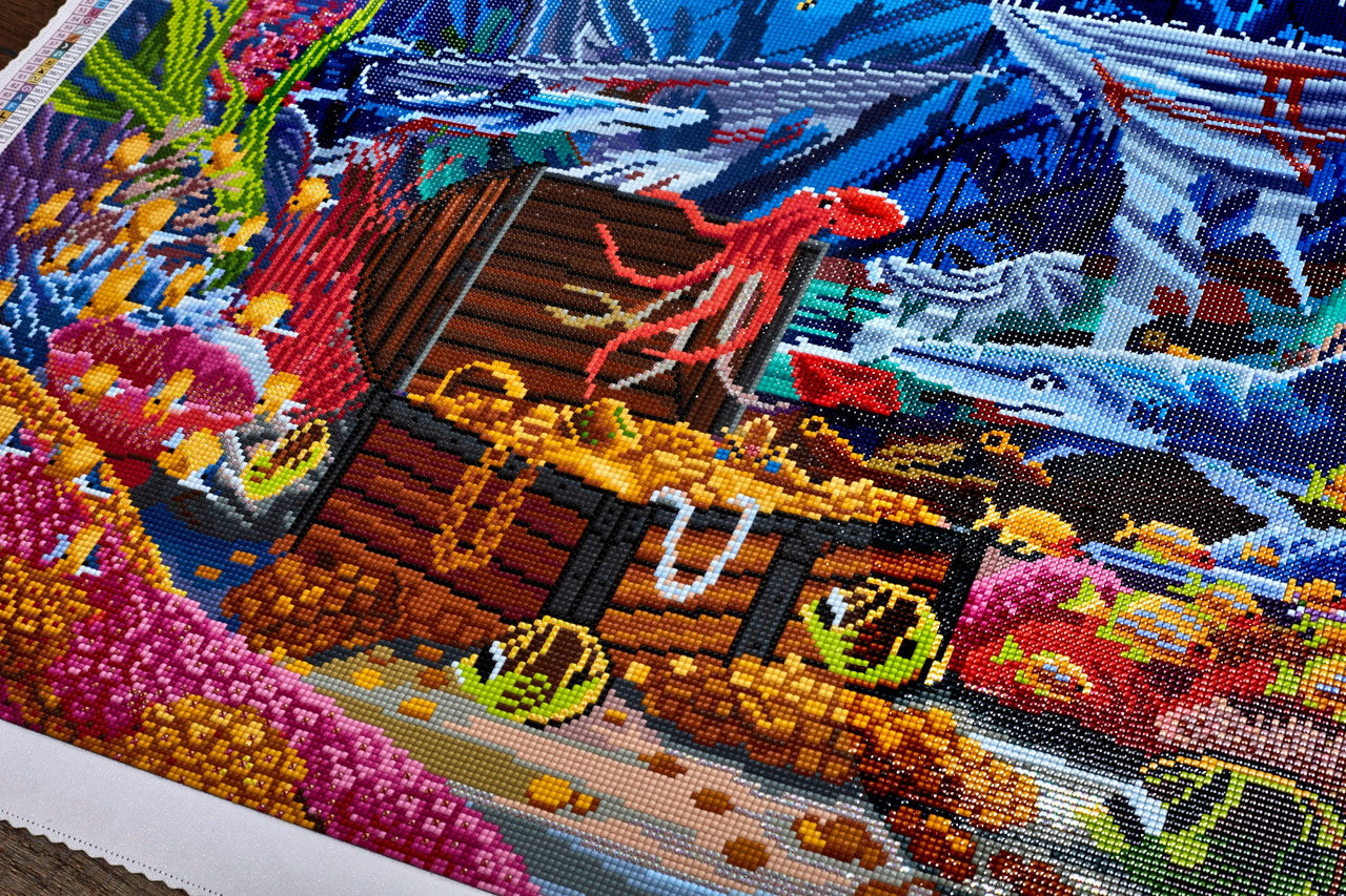 Diamond Painting Sunken Ship 36.6" x 27.6" (93cm x 70cm) / Square With 67 Colors Including 4 ABs / 104,813