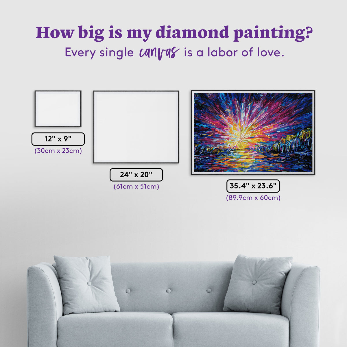 Diamond Painting Sunlight 35.4" x 23.6" (89.9cm x 60cm) / Square with 92 Colors including 4 ABs and 4 Fairy Dust Diamonds / 87,001