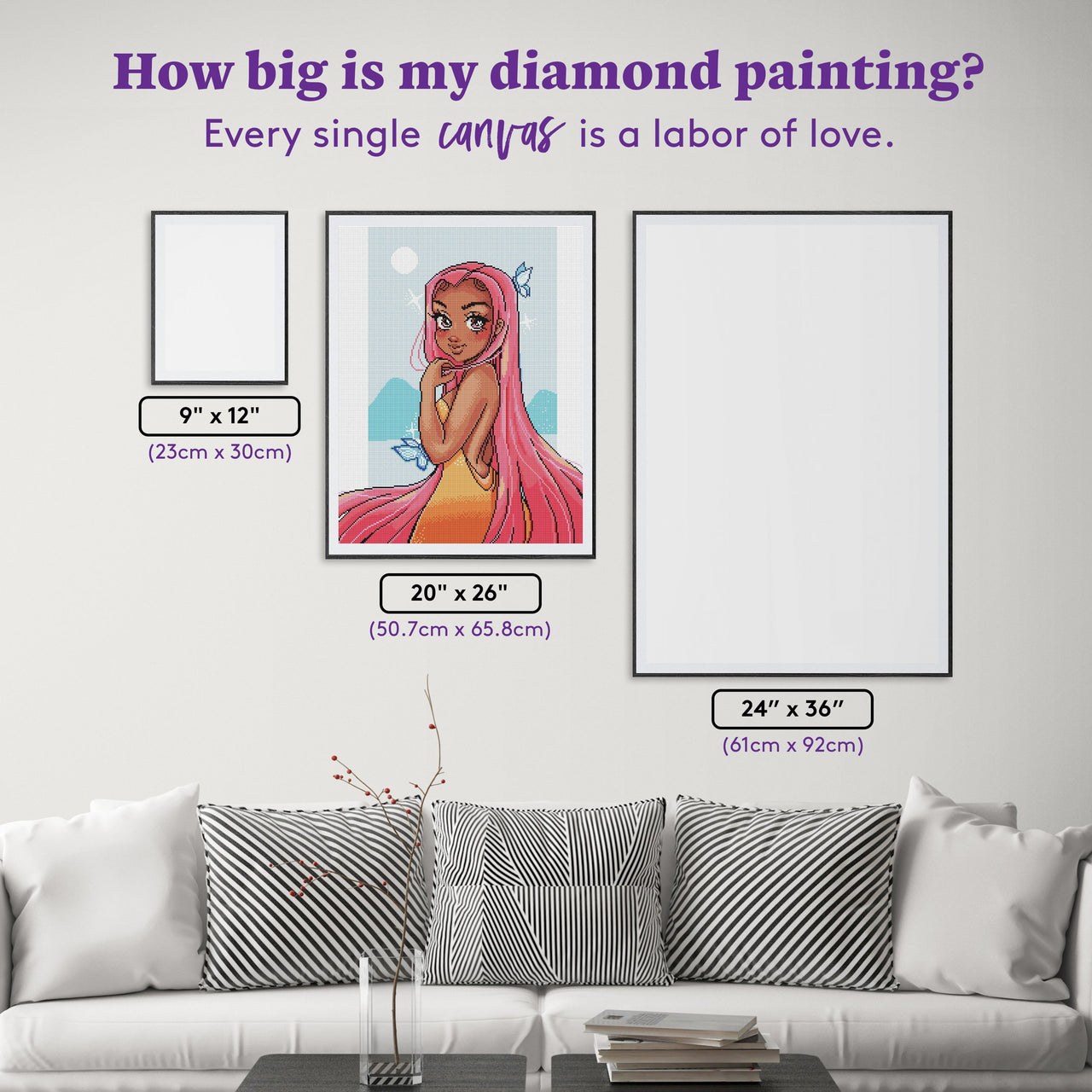 Diamond Painting Sunset Babe 20" x 26" (50.7cm x 65.8cm) / Round with 28 Colors including 2 ABs and 1 Fairy Dust Diamonds / 42,535