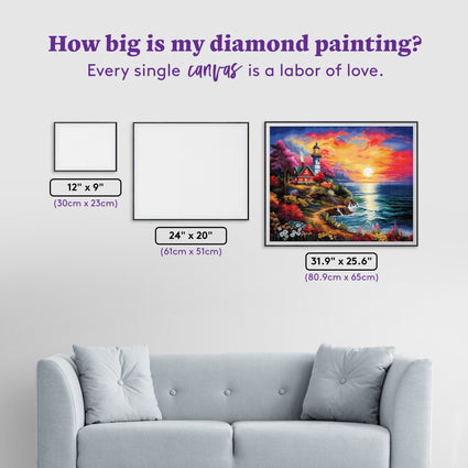 Diamond Painting Sunset Beauty 31.9" x 25.6" (80.9cm x 65cm) / Square with 69 Colors including 2 ABs and 3 Fairy Dust Diamonds / 84,825