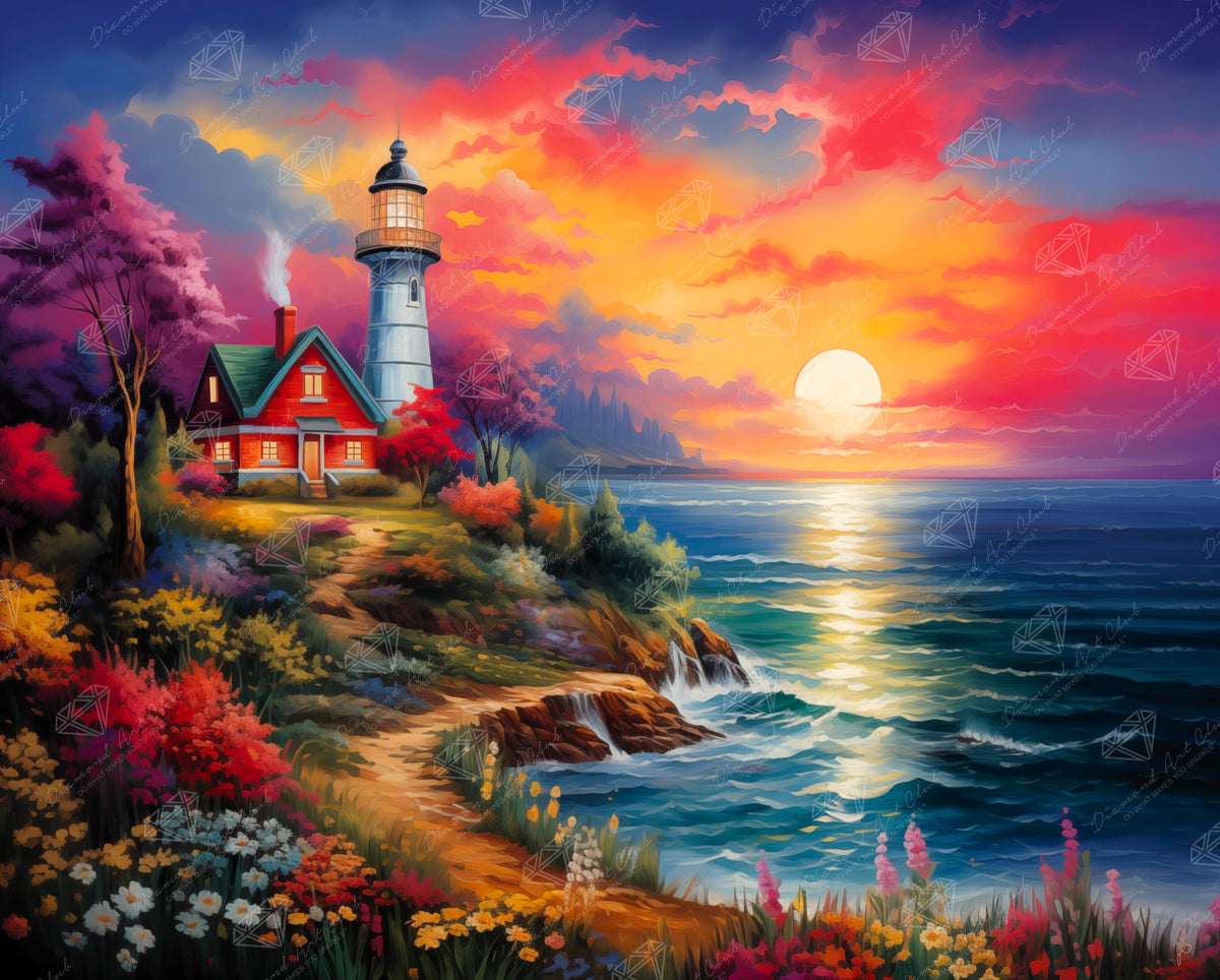 Diamond Painting Sunset Beauty 31.9" x 25.6" (80.9cm x 65cm) / Square with 69 Colors including 2 ABs and 3 Fairy Dust Diamonds / 84,825