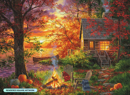 Diamond Painting Sunset Serenity 35" x 25.6" (88.9cm x 65cm) / Square with 92 Colors including 3 ABs and 2 Fairy Dust Diamonds / 93,177
