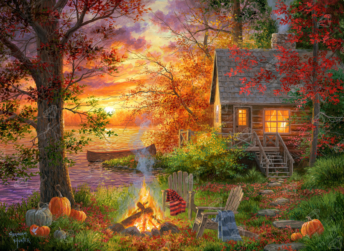 Diamond Painting Sunset Serenity 35" x 25.6" (88.9cm x 65cm) / Square with 92 Colors including 3 ABs and 2 Fairy Dust Diamonds / 93,177