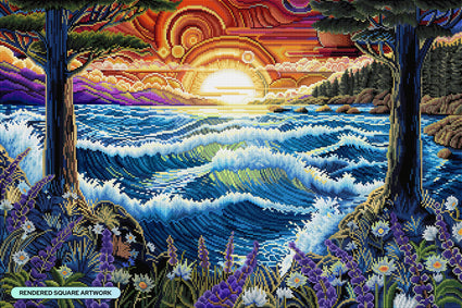 Diamond Painting Sunshine Kind of Love 33" x 22" (83.6cm x 55.8cm) / Square with 63 Colors including 2 ABs and 5 Fairy Dust Diamonds / 75,264