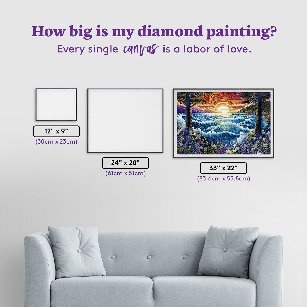 Diamond Painting Sunshine Kind of Love 33" x 22" (83.6cm x 55.8cm) / Square with 63 Colors including 2 ABs and 5 Fairy Dust Diamonds / 75,264