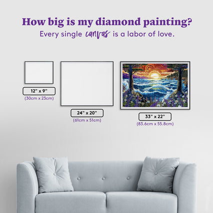 Diamond Painting Sunshine Kind of Love 33" x 22" (83.6cm x 55.8cm) / Square with 63 Colors including 2 ABs and 5 Fairy Dust Diamonds / 75,264