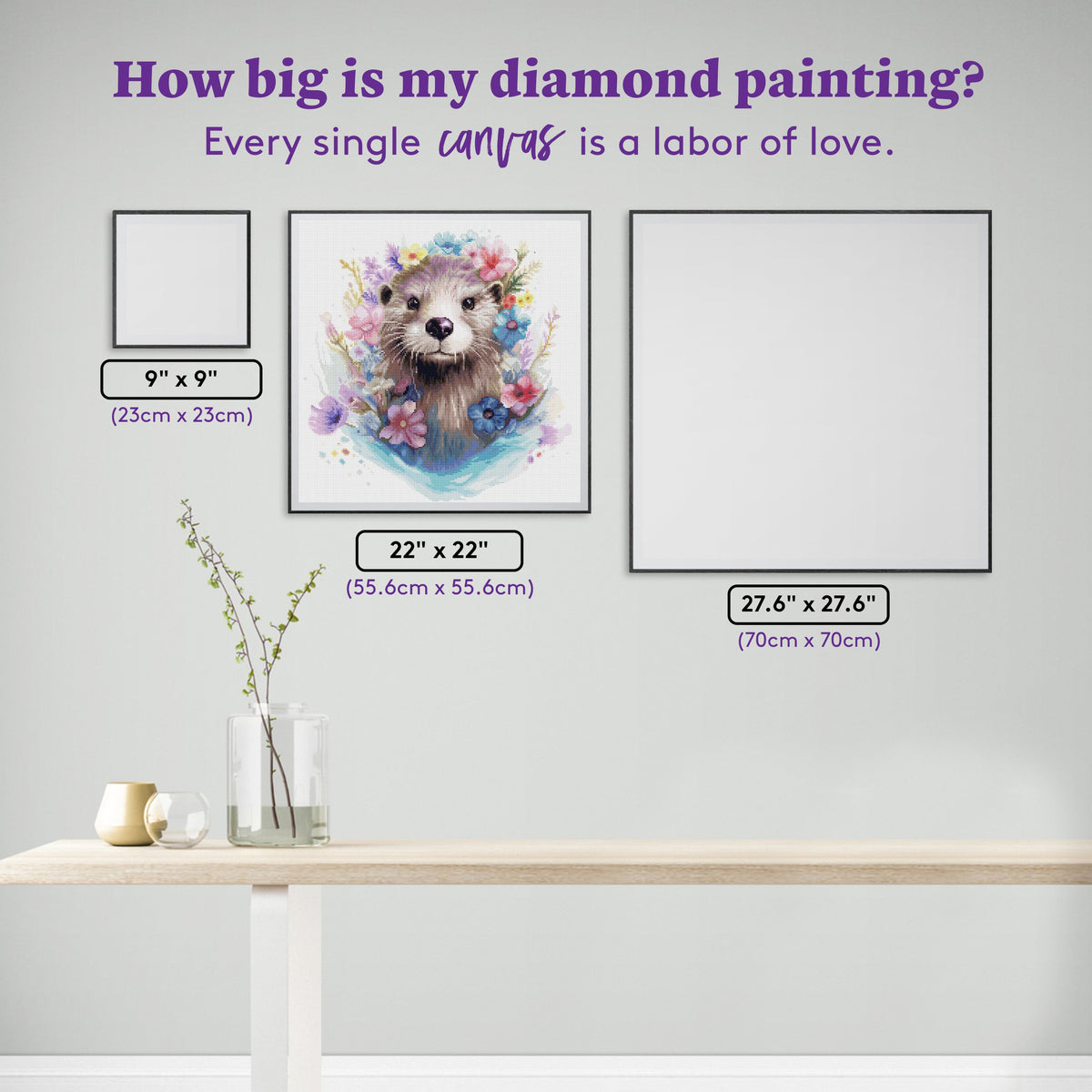 Diamond Painting Surge the Otter 22" x 22" (55.6cm x 55.6cm) / Round with 66 Colors including 3 ABs and 3 Fairy Dust Diamonds / 40,804