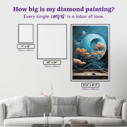 Diamond Painting Surreal Blues 27.6" x 41.3" (70cm x 105cm) / Square with 70 Colors including 3 ABs and 2 Fairy Dust Diamonds / 118,301