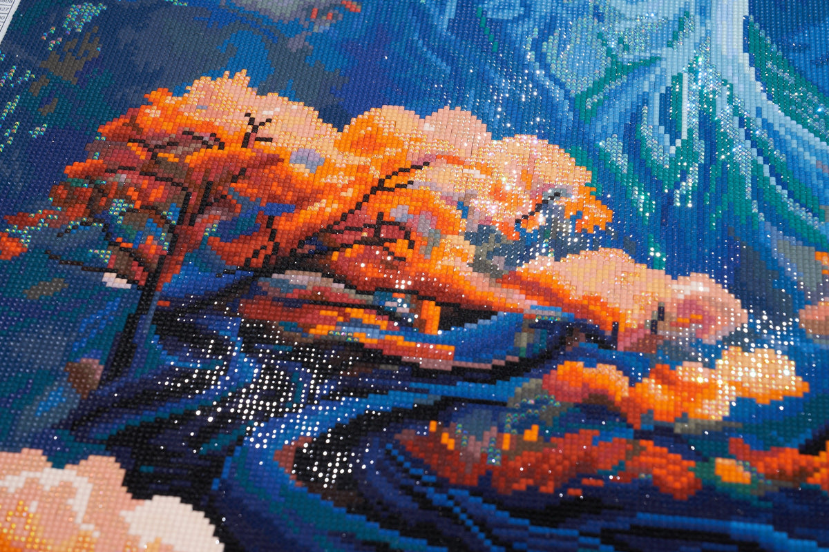 Diamond Painting Surreal Blues 27.6" x 41.3" (70cm x 105cm) / Square with 70 Colors including 3 ABs and 2 Fairy Dust Diamonds / 118,301