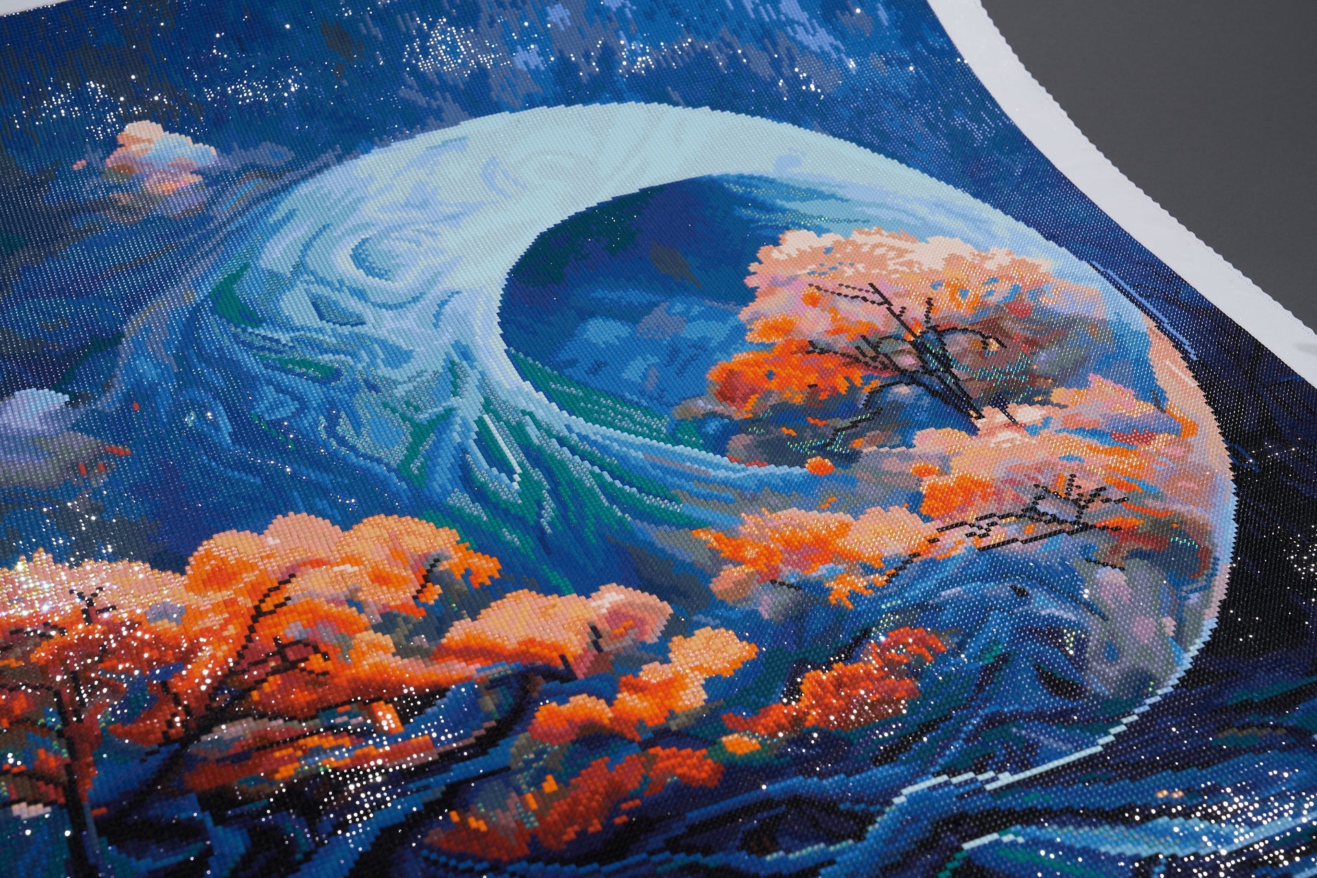 Diamond Painting Surreal Blues 27.6" x 41.3" (70cm x 105cm) / Square with 70 Colors including 3 ABs and 2 Fairy Dust Diamonds / 118,301