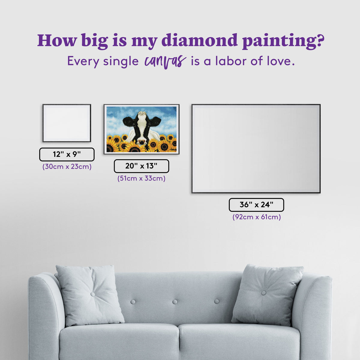 Diamond Painting Surrounded by Sunflowers 20" x 13″ (51cm x 33cm) / Square with 31 Colors including 2 ABs / 26,297