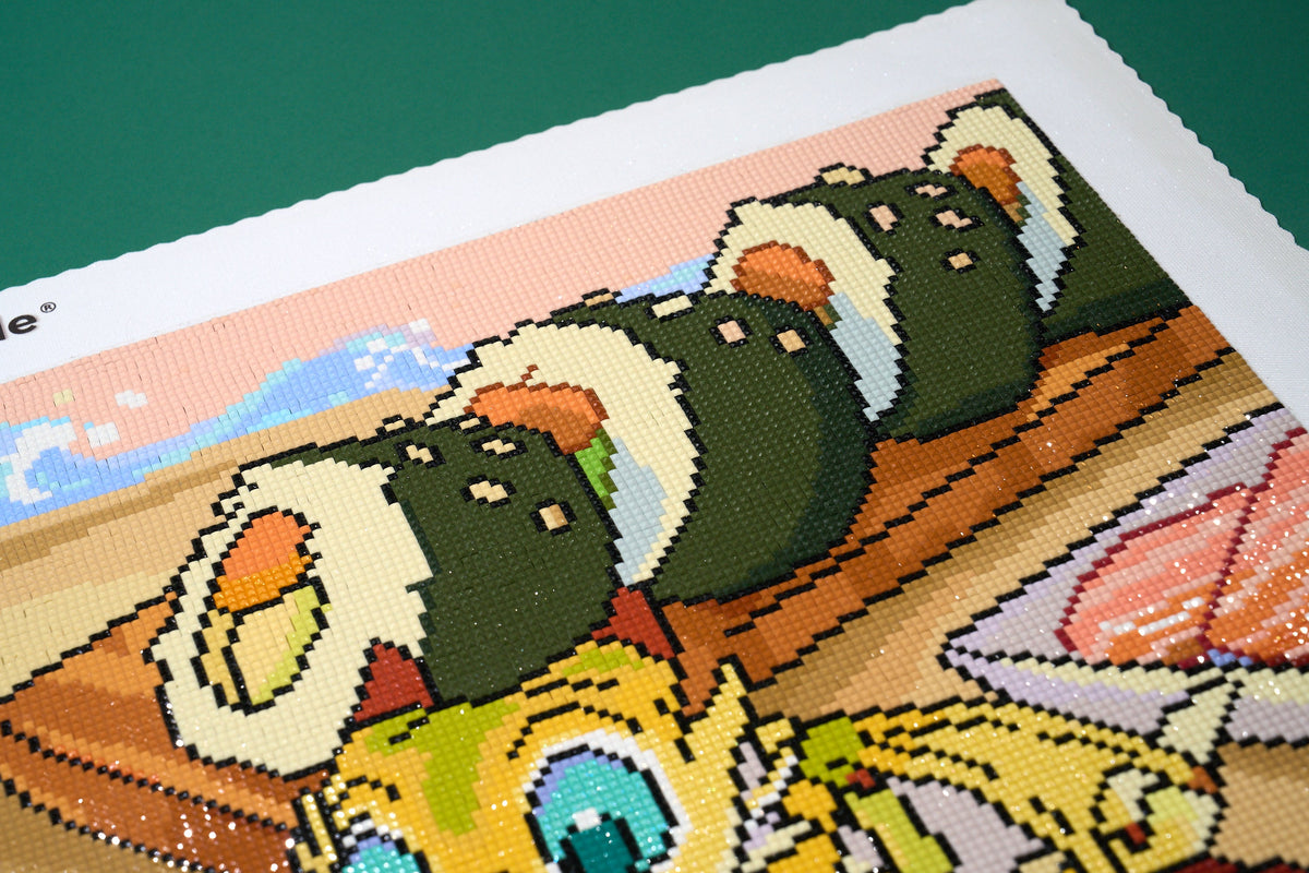 Diamond Painting Sushi Whelps Making Sushi 30.7" x 23.6" (77.9cm x 60cm) / Square With 61 Colors Including 1 AB and 6 Fairy Dust Diamonds / 75,433