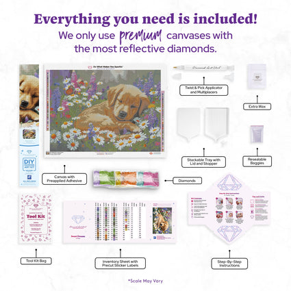 Diamond Painting Sweet Dreams 30" x 22" (75.9cm x 55.8cm) / Square with 63 Colors including 4 ABs and 3 Fairy Dust Diamonds / 68,320