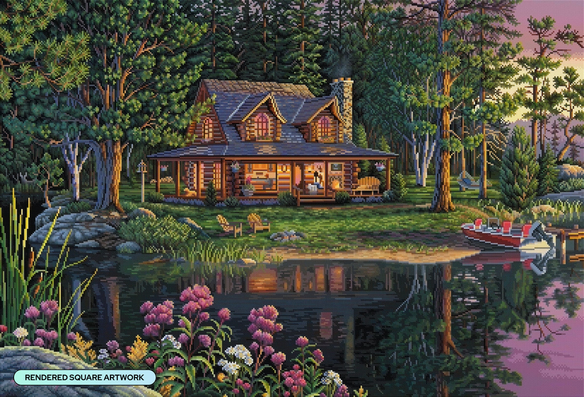 Diamond Painting Sweet Memories 40.6" x 27.6" (102.8cm x 69.9cm) / Square With 71 Colors Including 2 ABs and 5 Fairy Dust Diamonds / 116,053